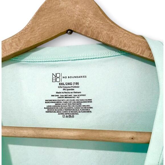 No Boundaries Womens Shirt Short Sleeve Aqua Blue V Neck Stretch Size XXL (19) - Picture 2 of 9